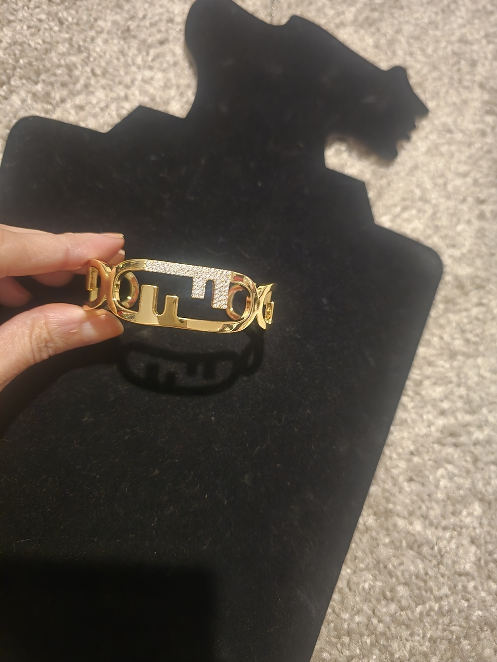 18kgp Fendi Gold-Tone Bangle Bracelet
